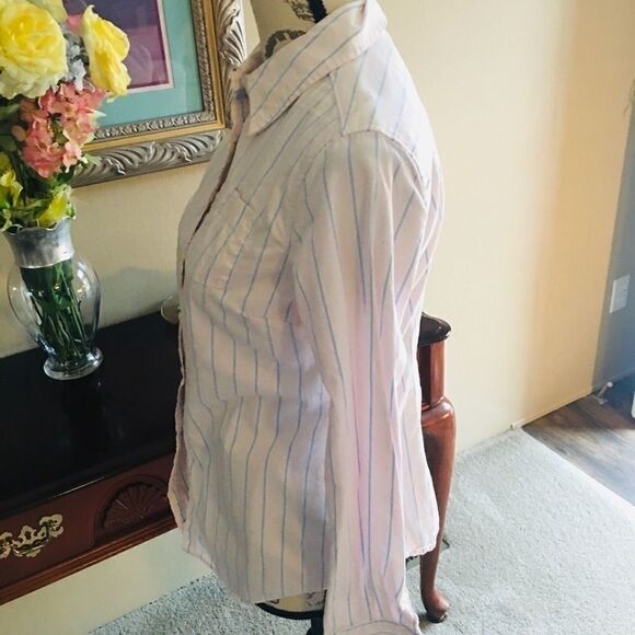 Tommy Hilfiger Pink Striped Button Down Blouse - Picture 5 of 9
